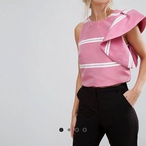 Pink asymmetric blouse